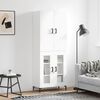 vidaXL Buffet haut Blanc 69,5x34x180 cm Bois d'ing&eacute;nierie