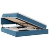 vidaXL Lit de Rangement avec matelas Bleu fonc&eacute; 180 x 200 cm Velours