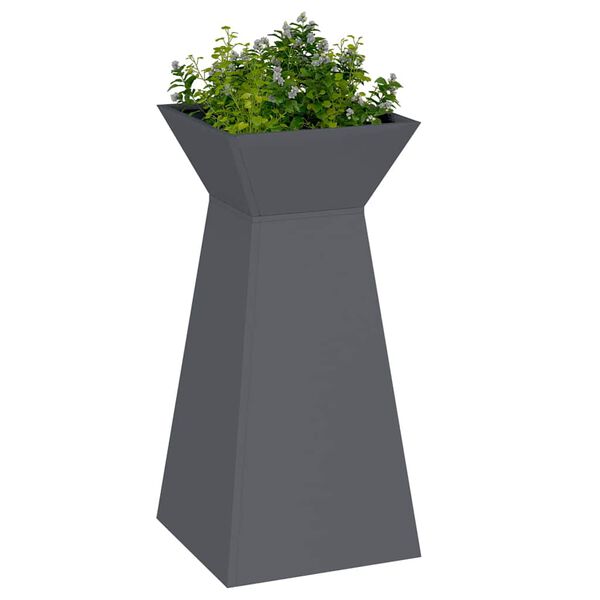 vidaXL Jardini&egrave;re &agrave; pilier Anthracite 35 x 35 x 73 cm