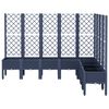 vidaXL Jardini&egrave;re avec treillis bleu gris 200x160x142 cm PP
