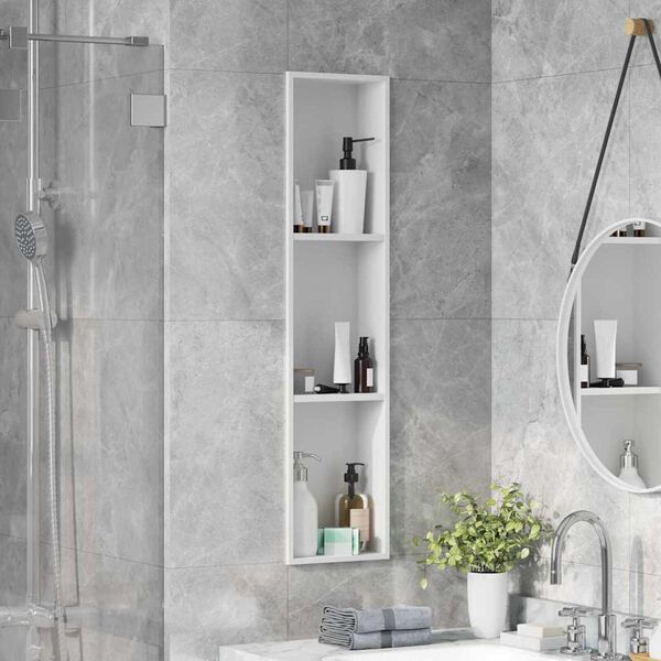 vidaXL Niche de Douche Blanc 90 x 20 x 9,5 cm Acier inoxydable