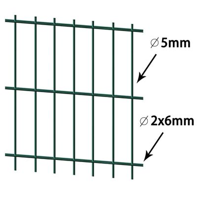 vidaXL Panneaux et poteaux de clôture 2D pour jardin 2008x2230 mm 32 m
