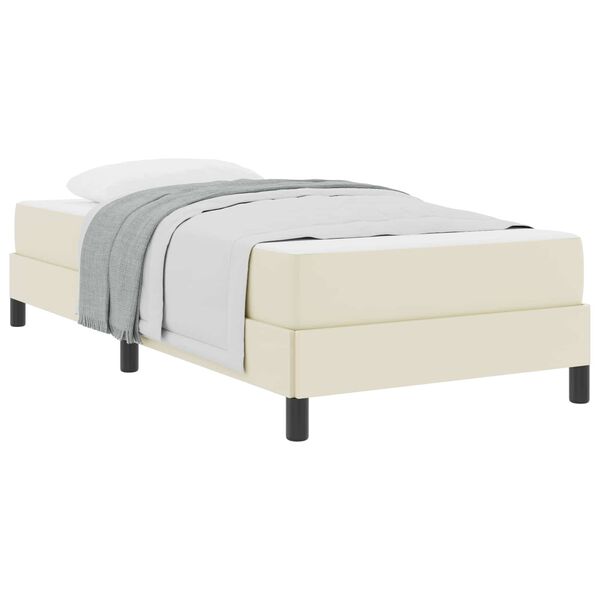 vidaXL Cadre de lit avec matelas Cr&egrave;me 100 x 200 cm tissu