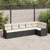 vidaXL Ensemble de canap&eacute; de jardin Noir polyrotin