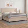 vidaXL Sommier &agrave; lattes de lit avec matelas Cappuccino 200x200 cm