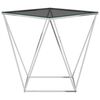 vidaXL Table basse Argenté et noir 50x50x55 cm Acier inoxydable
