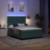 vidaXL Lit &agrave; ressort LED avec matelas Vert fonc&eacute; 140 x 190 cm Velours