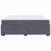 vidaXL Cadre de lit avec matelas Gris fonc&eacute; 200 x 200 cm tissu