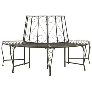 vidaXL Banc d'arbre de jardin Demi-rond 160 cm Acier