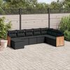 vidaXL Salon de jardin 8 pcs avec coussins noir r&eacute;sine tress&eacute;e