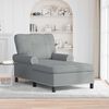 vidaXL Chaise longue avec coussin Gris clair 91 x 157 x 91 cm tissu