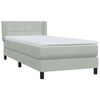vidaXL Sommier &agrave; lattes de lit et matelas gris clair 80x220 cm velours