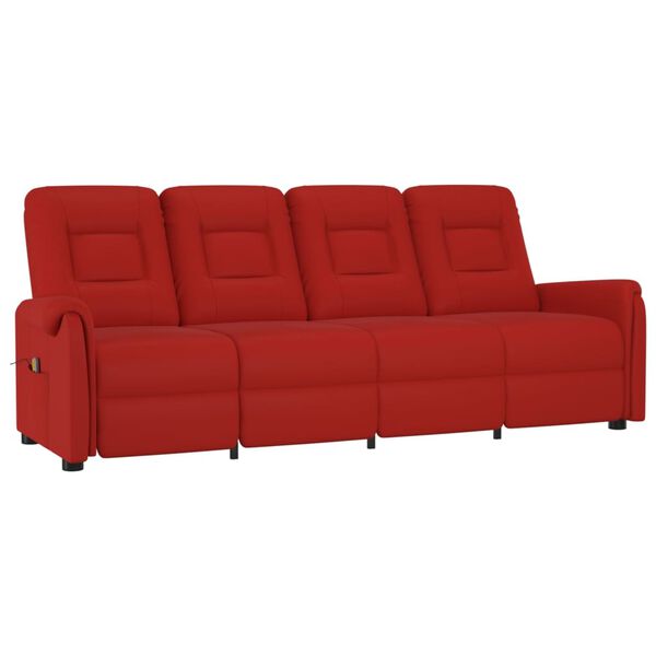 vidaXL Fauteuil de massage inclinable 4 places rouge bordeaux