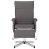 vidaXL Fauteuil inclinable avec repose-pied gris similicuir