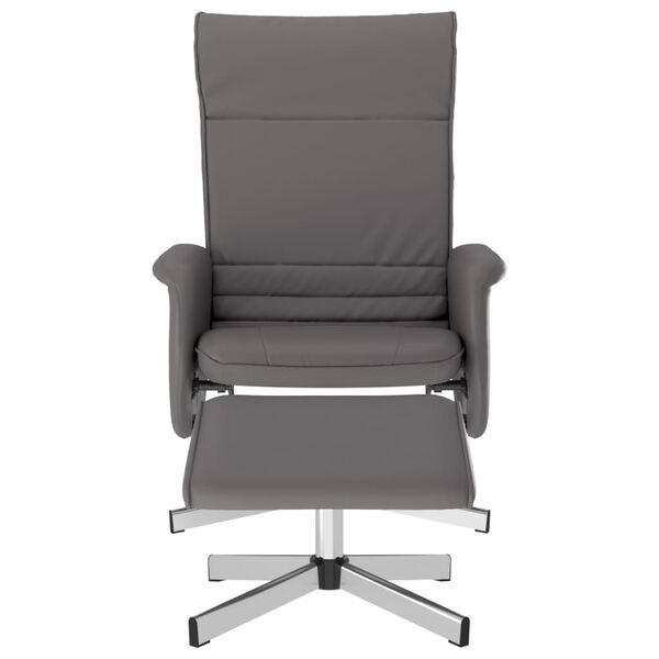 vidaXL Fauteuil inclinable avec repose-pied gris similicuir
