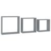 vidaXL Étagères murales sous forme de cube 3 pcs Gris MDF