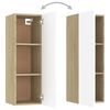 vidaXL Meubles TV 2 pcs Blanc et ch&ecirc;ne sonoma Bois d&rsquo;ing&eacute;nierie