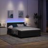 vidaXL Lit &agrave; ressort LED avec matelas Noir 140 x 200 cm Velours