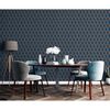 DUTCH WALLCOVERINGS Papier peint Geometric Bleu et dor&eacute;