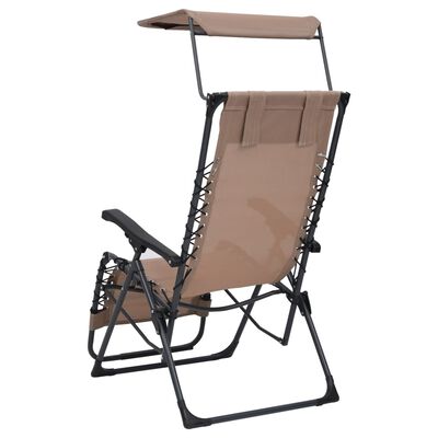 vidaXL Chaises pliables de terrasse lot de 2 Textilène Taupe