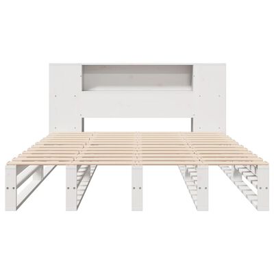 vidaXL Lit bibliothèque sans matelas blanc 120x200 cm bois massif