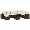 vidaXL Salon de jardin avec coussins 9 pcs marron r&eacute;sine tress&eacute;e