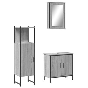vidaXL Ensemble de meubles de salle de bain 3 pcs Sonoma gris