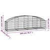 vidaXL Panier de gabions arqu&eacute; 200x50x40/60 cm Fer galvanis&eacute;