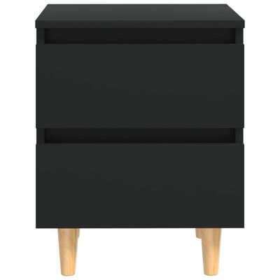 vidaXL Tables de chevet avec pieds en pin 2 pcs Noir 40x35x50 cm