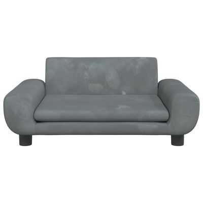 vidaXL Canapé pour enfants gris foncé 70x45x33 cm velours