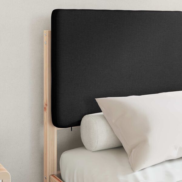 vidaXL Cadre de lit avec t&ecirc;te de lit rembourr&eacute;e Noir 135 x 190 cm