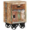 vidaXL Table de chevet avec roues 40x30x57 cm Bois de r&eacute;cup&eacute;ration