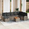 vidaXL Ensemble de canap&eacute; de jardin avec coussin 9 pcs Gris Poly rotin