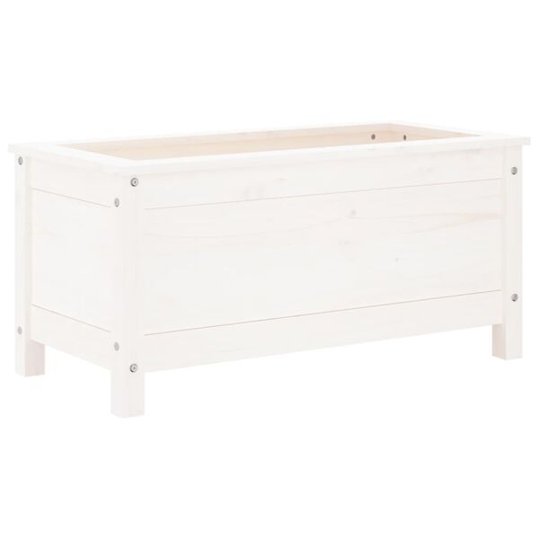 vidaXL Jardini&egrave;re blanc 82,5x40x39 cm bois massif de pin