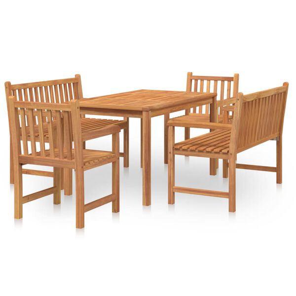 vidaXL Ensemble &agrave; manger de jardin 5pcs Bois de teck massif