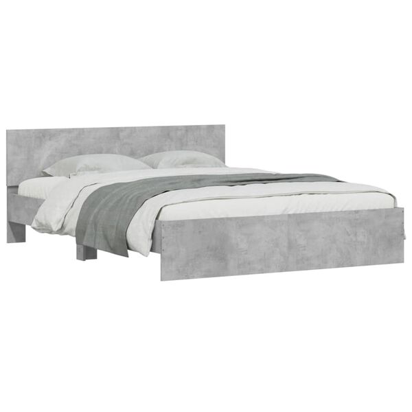 vidaXL Cadre de lit sans matelas gris b&eacute;ton 140x200 cm