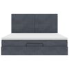 vidaXL Cadre de lit ottoman avec matelas gris fonc&eacute; 200x200 cm velours