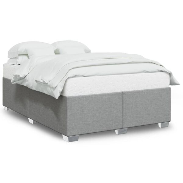 vidaXL Cadre de lit sans matelas gris clair 140x190 cm tissu