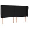 vidaXL T&ecirc;te de lit avec oreilles Noir 203x23x118/128 cm Tissu
