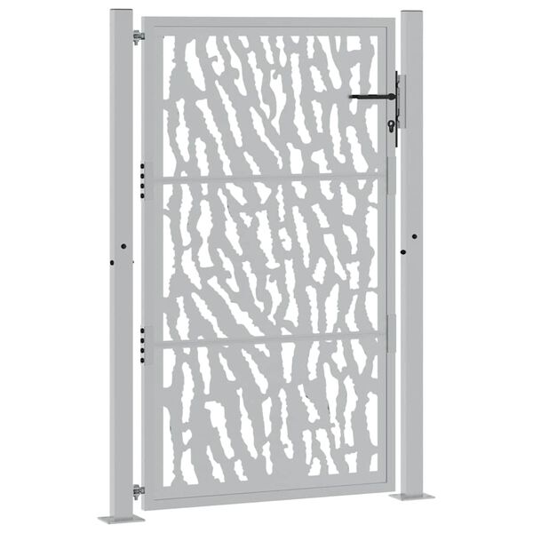 vidaXL Portail de jardin 100x150 cm en acier patin&eacute; avec motif de traces