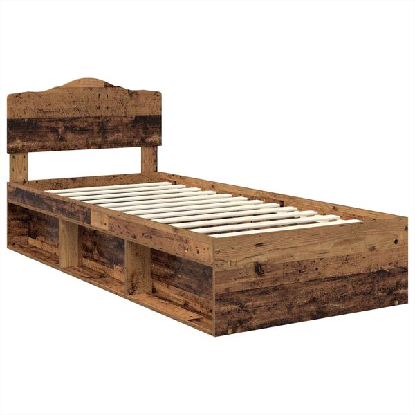 vidaXL Cadre de lit Bois ancien 100 x 200 cm Bois de pin massif