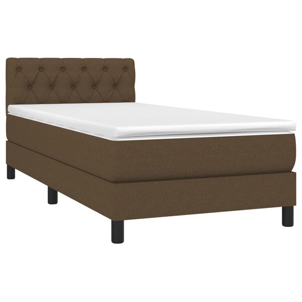 vidaXL Sommier &agrave; lattes de lit avec matelas Marron fonc&eacute; 80x200 cm