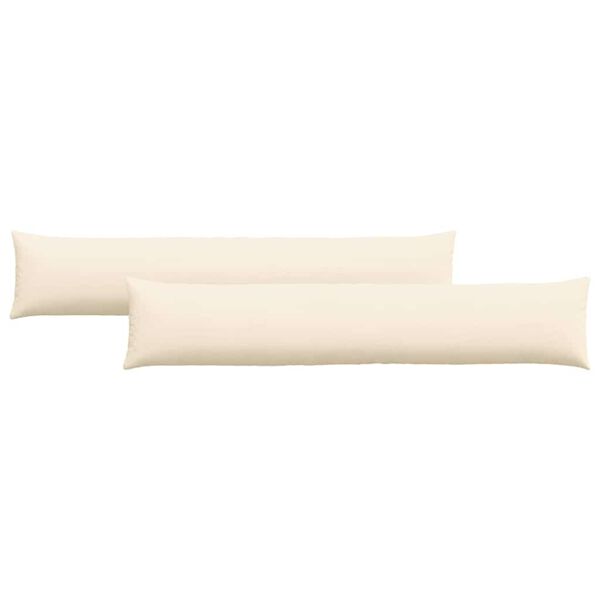 vidaXL Coussins de canap&eacute; 2 pcs Cr&egrave;me 200 x 40 cm