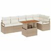 vidaXL Ensemble de canap&eacute; de jardin 7 pc Beige Poly rotin