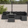 vidaXL Ensemble de canap&eacute; de jardin avec coussin R&eacute;glable 7 pcs Noir