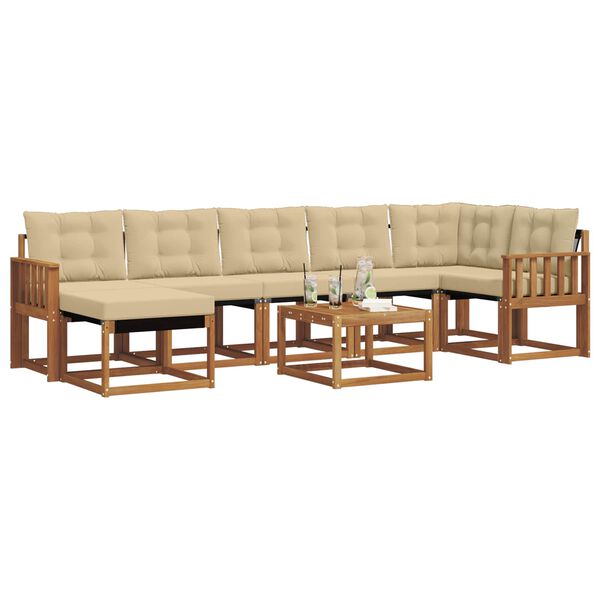 vidaXL Ensemble de canap&eacute;s d'ext&eacute;rieur 8 pcs Naturel et Beige