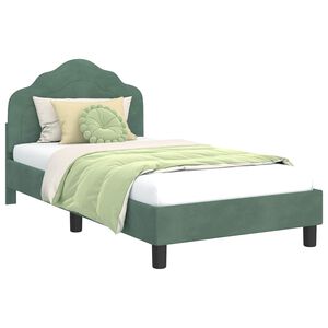 vidaXL Cadre de lit pour enfants avec t&ecirc;te de lit Vert Mer 80 x 160 cm