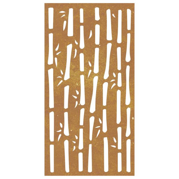 vidaXL D&eacute;coration murale jardin 105x55 cm acier corten design bambou