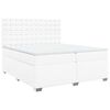 vidaXL Sommier &agrave; lattes de lit avec matelas Blanc 200x200cm Similicuir