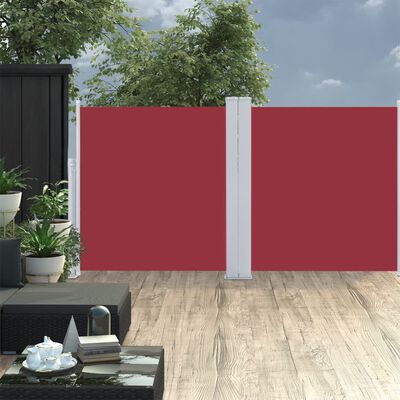 vidaXL Auvent latéral rétractable Rouge 100 x 600 cm
